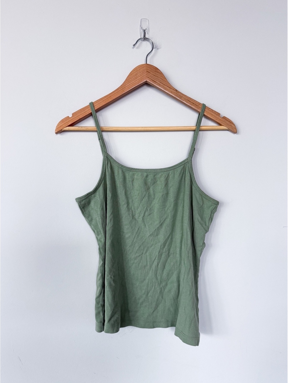 Sonoma Y2K Cotton Light Green Adjustable Strap Stretch Tank Top